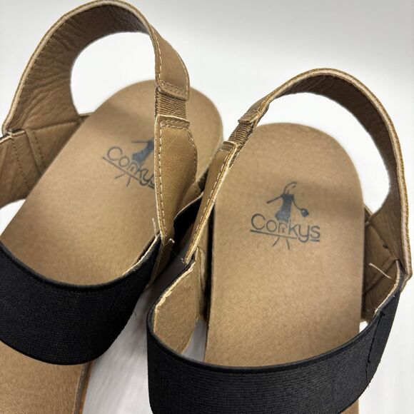 Corkys Black and Leopard Print Wedges - Picture 4 of 9